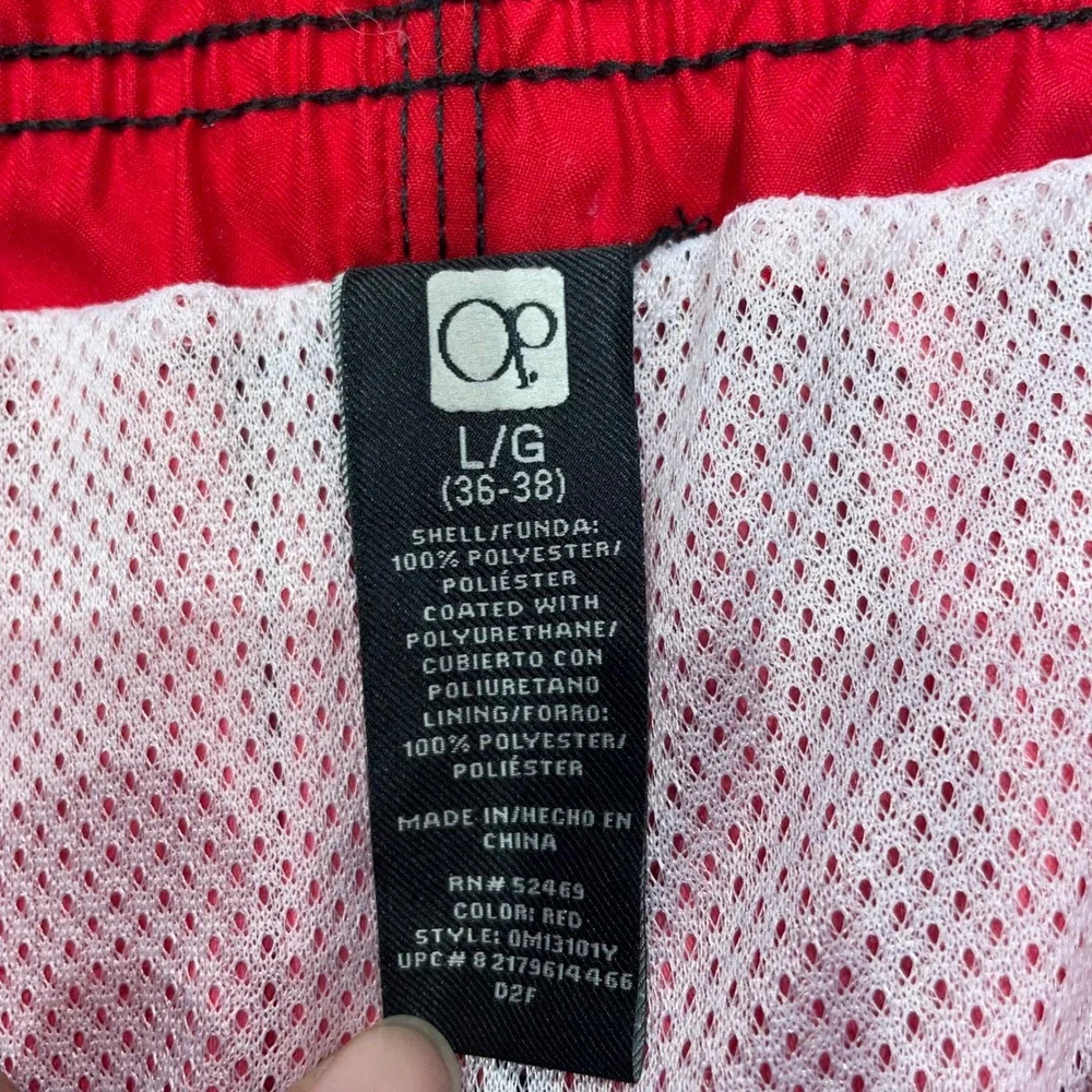 OP Ocean Pacific Mens Red Cargo Swim Trunks Board Shorts Size Large 36-38